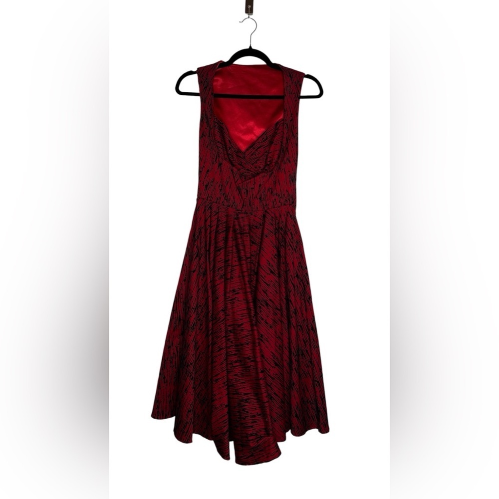 Laura Byrnes Pinup Red Fit & Flare Dress Rockabilly Sweetheart Retro Swing Small